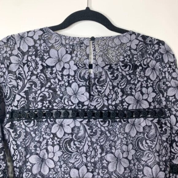 REVOLVE For Love & Lemons Theodora Bell Sleeve Mini Dress Lace Purple Small - Picture 14 of 16